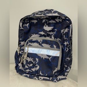 LL.Bean Shark print Blue & Gray backpack